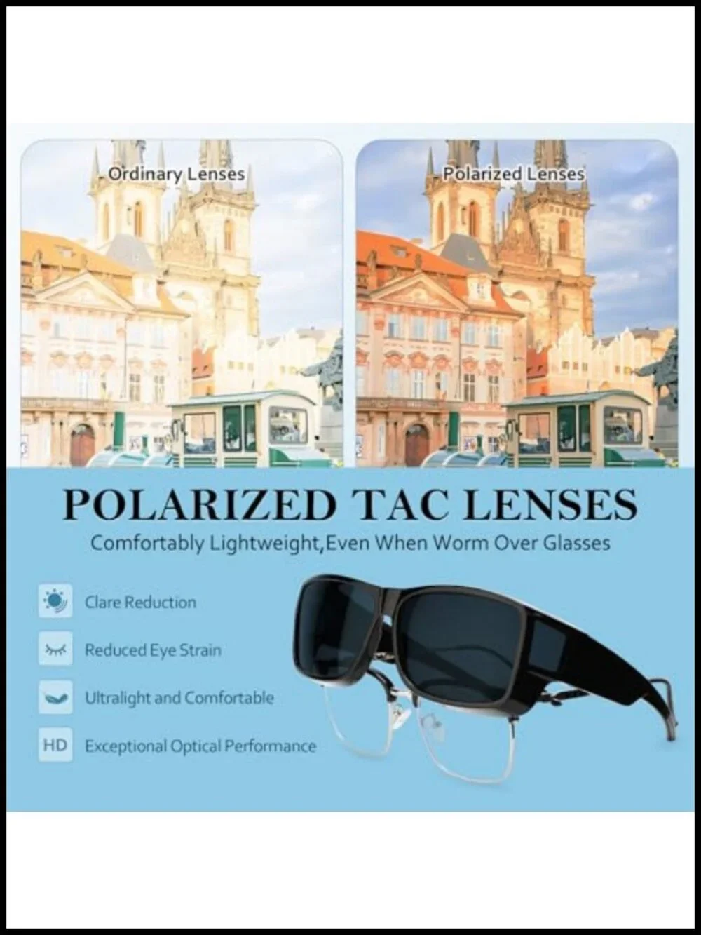 Polarized Fit Over Glasses Sunglasses UV Protection Driving Wrap Around
